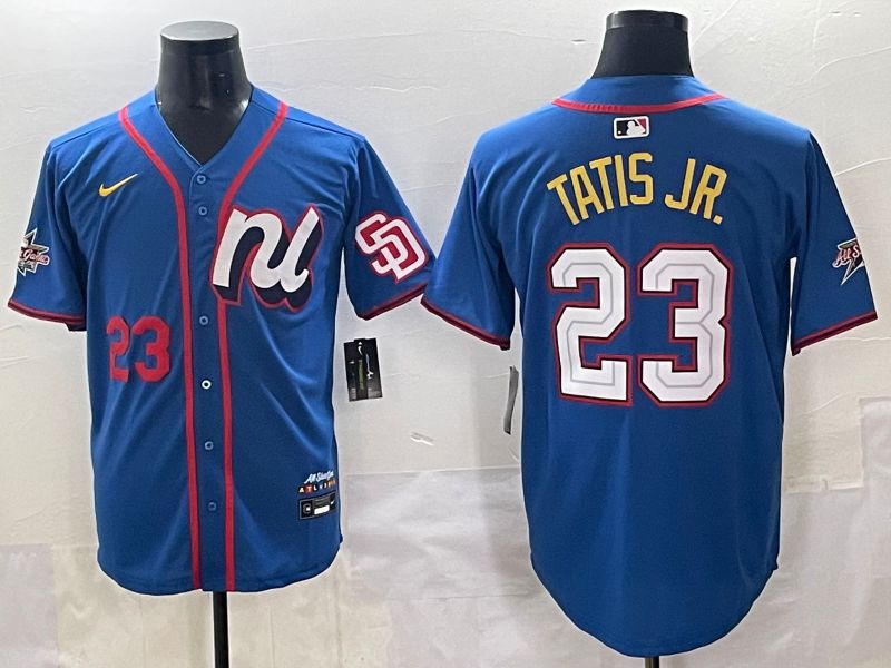 Men 2025 San Diego Padres #23 Tatis jr Blue All star Nike MLB Jersey style 3